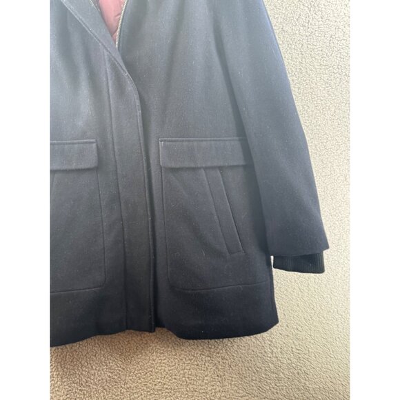 Tommy Hilfiger Womens Wool Blend Coat With Faux Fur Hood Size Medium - Picture 3 of 12